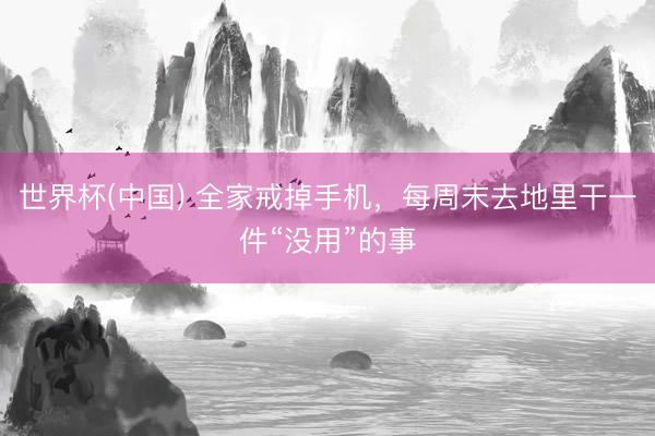 世界杯(中国) 全家戒掉手机，每周末去地里干一件“没用”的事