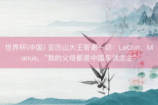 世界杯(中国) 亚历山大王答谢一切：LeCun、Manus，“我的父母都是中国东说念主”