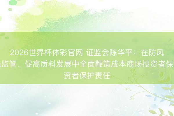 2026世界杯体彩官网 证监会陈华平：在防风险、强监管、促高质料发展中全面鞭策成本商场投资者保护责任