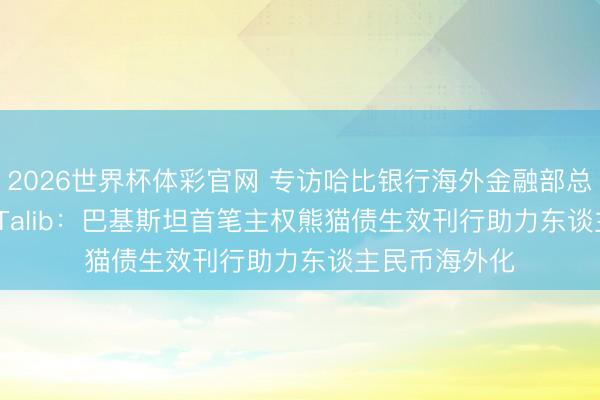 2026世界杯体彩官网 专访哈比银行海外金融部总司理Farhan Talib：巴基斯坦首笔主权熊猫债生效刊行助力东谈主民币海外化