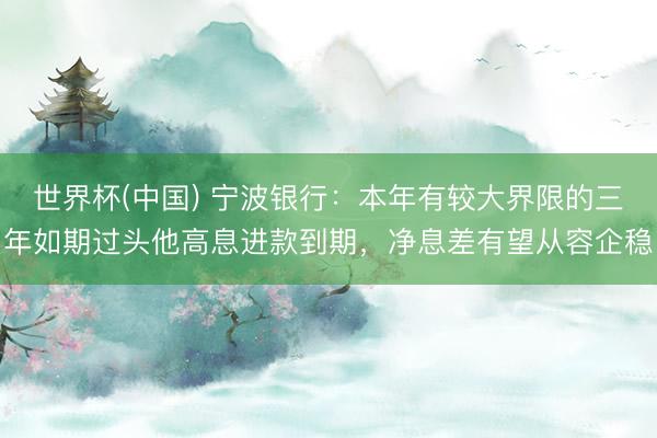 世界杯(中国) 宁波银行：本年有较大界限的三年如期过头他高息进款到期，净息差有望从容企稳