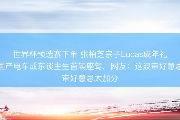 世界杯预选赛下单 张柏芝宗子Lucas成年礼曝光，国产电车成东谈主生首辆座驾，网友：这波审好意思太加分