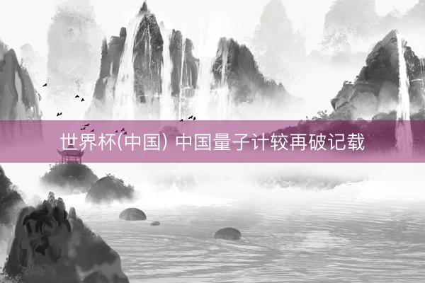 世界杯(中国) 中国量子计较再破记载