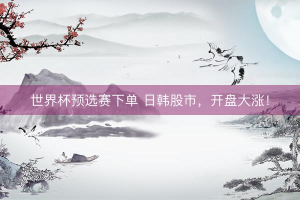 世界杯预选赛下单 日韩股市，开盘大涨！