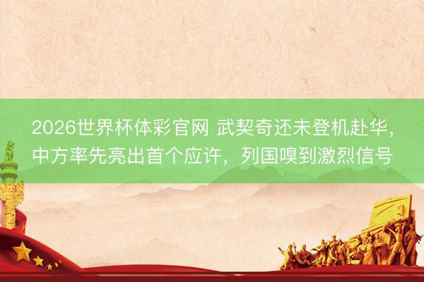 2026世界杯体彩官网 武契奇还未登机赴华，中方率先亮出首个应许，列国嗅到激烈信号