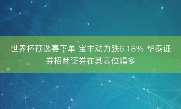 世界杯预选赛下单 宝丰动力跌6.18% 华泰证券招商证券在其高位唱多