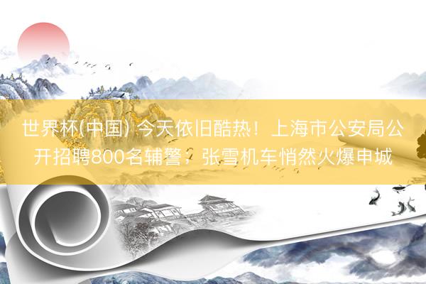 世界杯(中国) 今天依旧酷热！上海市公安局公开招聘800名辅警；张雪机车悄然火爆申城