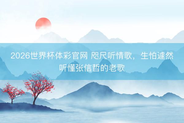 2026世界杯体彩官网 咫尺听情歌,生怕遽然听懂张信哲的老歌
