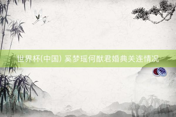 世界杯(中国) 奚梦瑶何猷君婚典关连情况