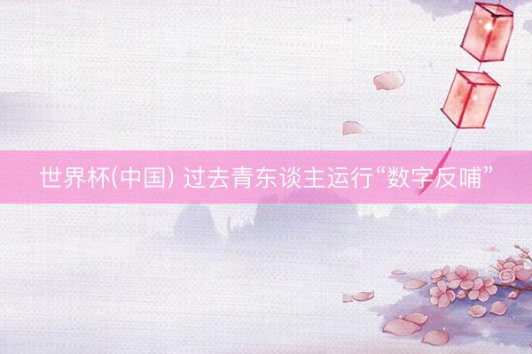 世界杯(中国) 过去青东谈主运行“数字反哺”
