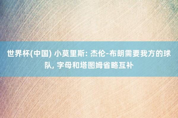 世界杯(中国) 小莫里斯: 杰伦-布朗需要我方的球队, 字母和塔图姆省略互补
